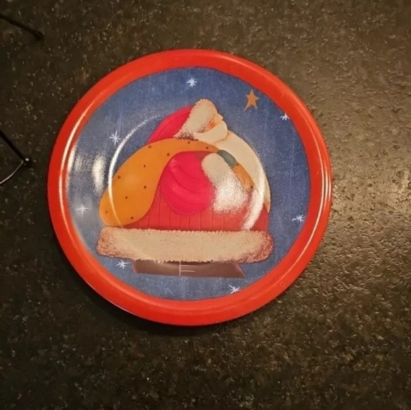 Santa Christmas holiday dessert salad plates by fiddlestix set of 2 - Picture 4 of 6